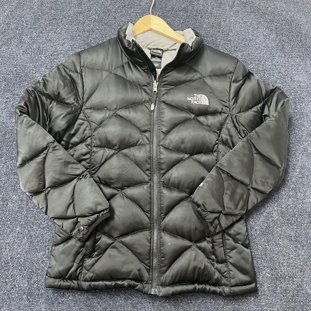 The North Face 500 Jacket Youth 18 Black Quilted Insulated Puffer Full Zip Warm